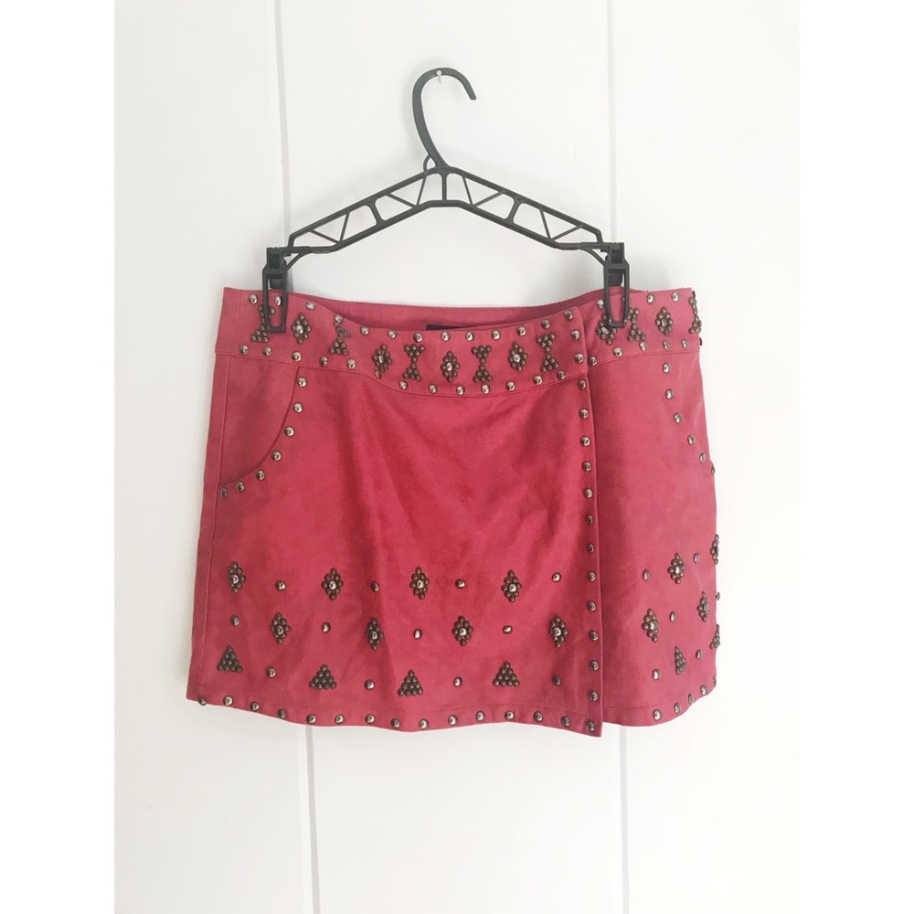 Free People Ladakh Vegan Leather Wrap Skirt